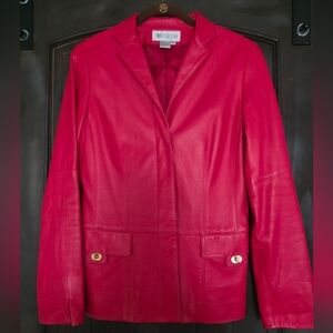 Worth Women's Vibrant Red Leather Jacket